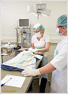 Tijdens de operatie houdt mevrouw Sietske precies bij wat er allemaal gebeurt.